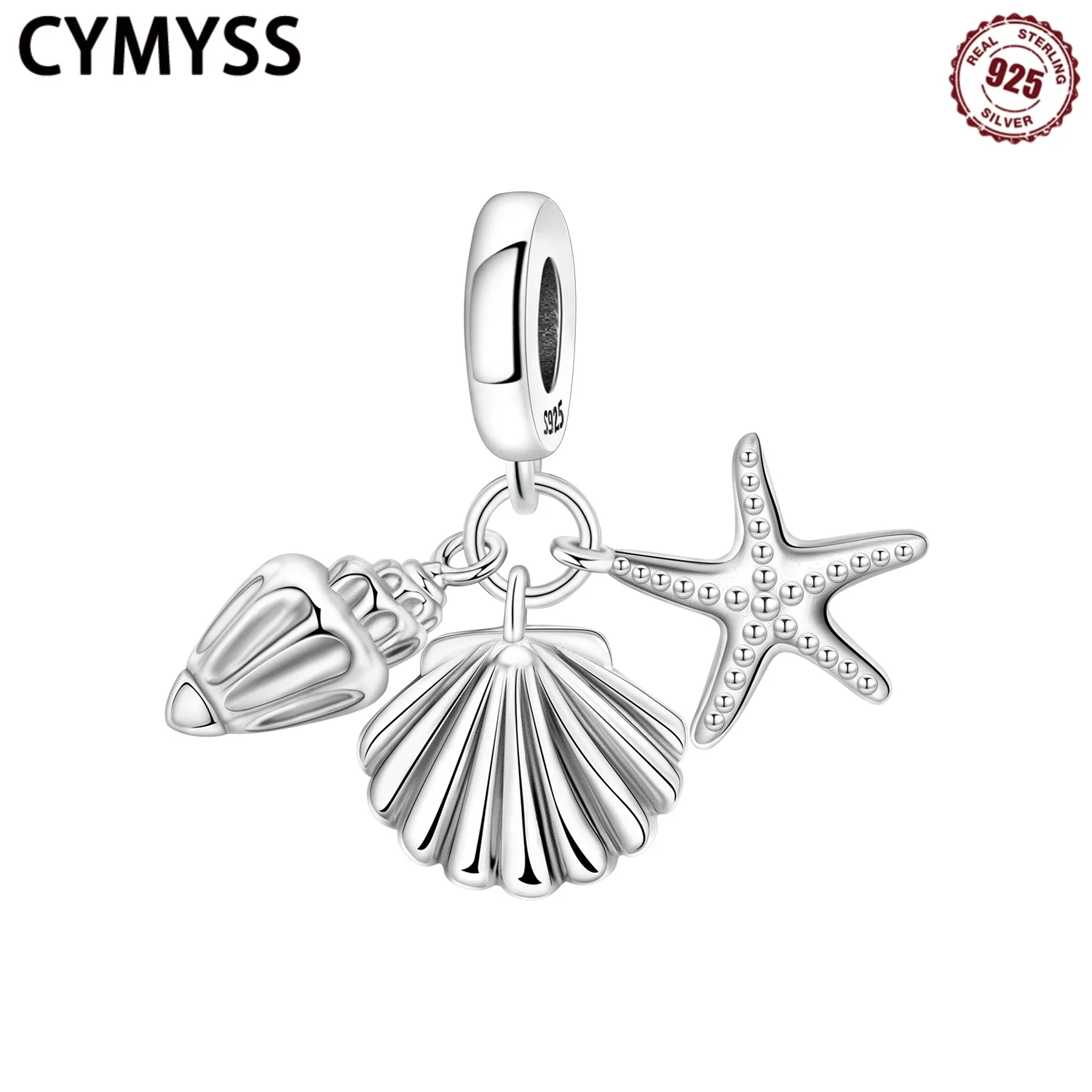 

CYMYSS 2025 New S925 Sterling Silver Conch Shell Starfish Pendant Fine Jewelry Birthday Party Travel Vacation Gift Woman Pendant