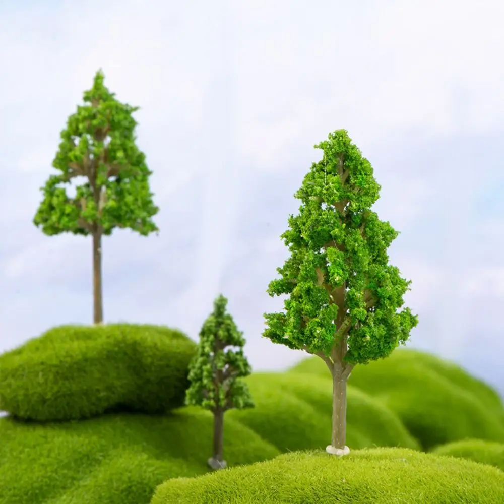 Green Micro Garden Flower Tree Multi-size Fairy Garden Simulation Tree Figurine Sand Table Dollhouse Ornament