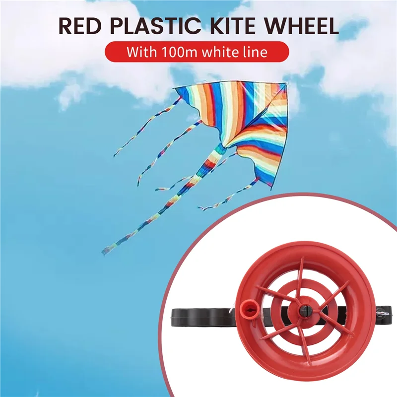 Roda vermelha Kite Reel Winder, Twisted String Line, 100m