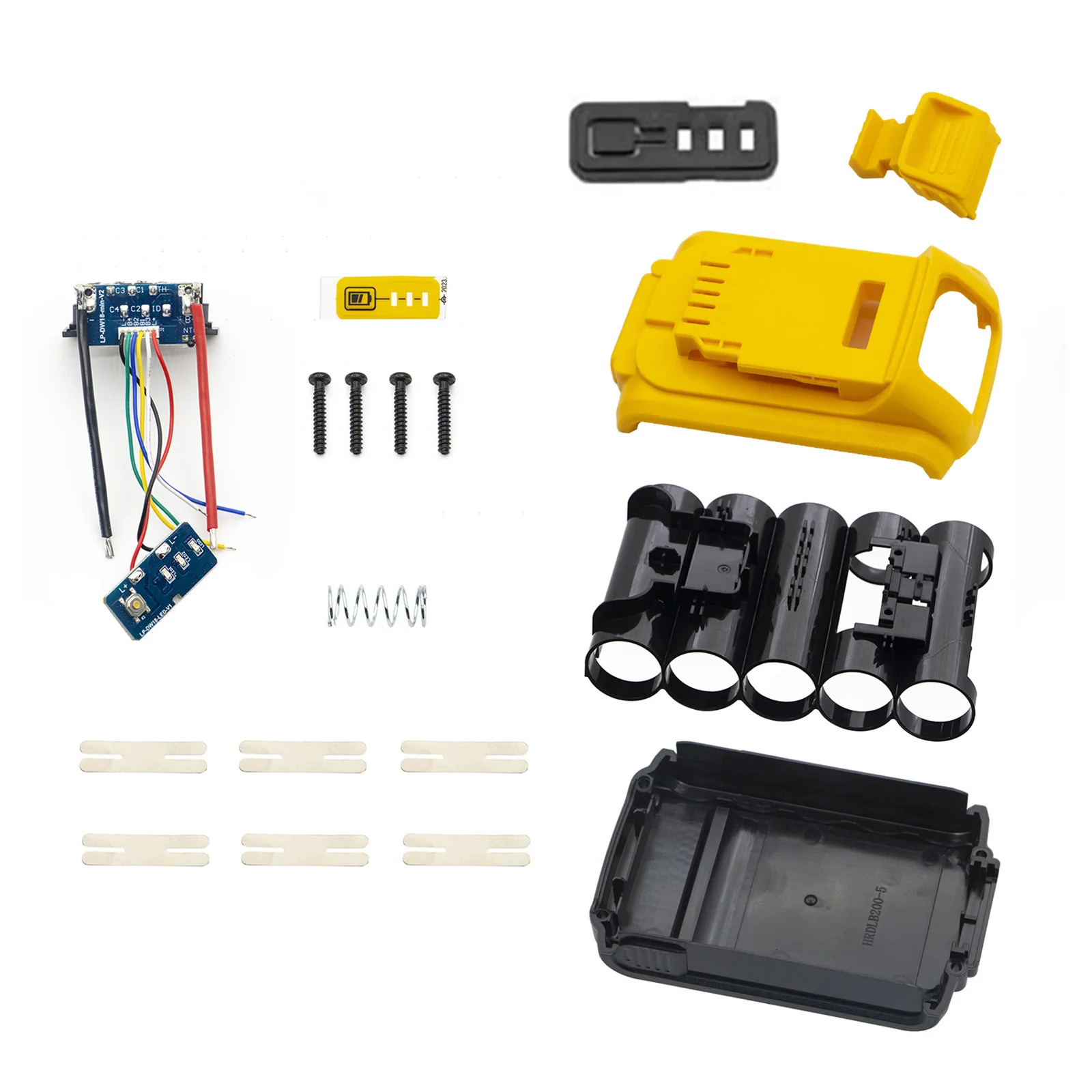 

1 Set Li-Ion Battery Plastics Case Replacement For DeWalt 20V DCB201 DCB203 DCB204 DCB200 Power Tool Battery Shell Housing Case