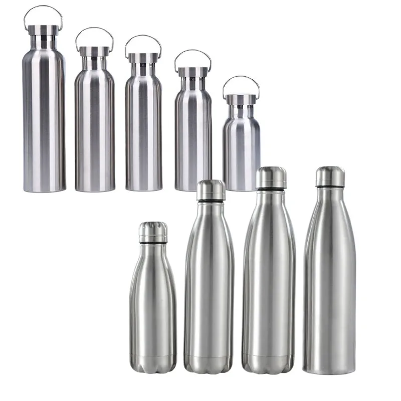 Stainless Steel Water Bottle 1 Liter Free Shipping Items, Drink Bottle for Sport Travel Cups,  500 750 1000ml Water Bottles