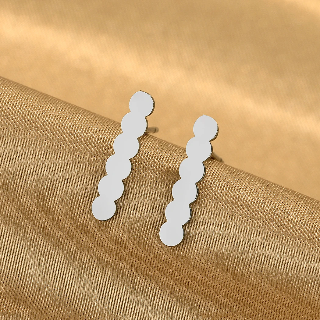 Todorova Unique Long Ball Bead Stud Earrings Handmade Tiny Rounds Earrings For Women Men Simple JewelryBirthday Party Gift