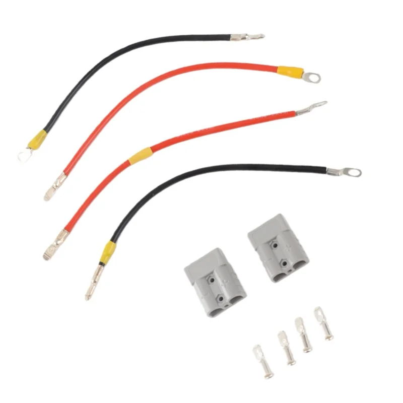 DC600V 50A Jumper Battery Cables Quick Connect Connector 10Awg For Car Van Motorcycle RV Trailer