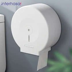 interhasa! Roll Paper Towel Dispenser Tissue Dispenser High Capacity Toilet Paper Holder with Shelf for Bathroom Commercial