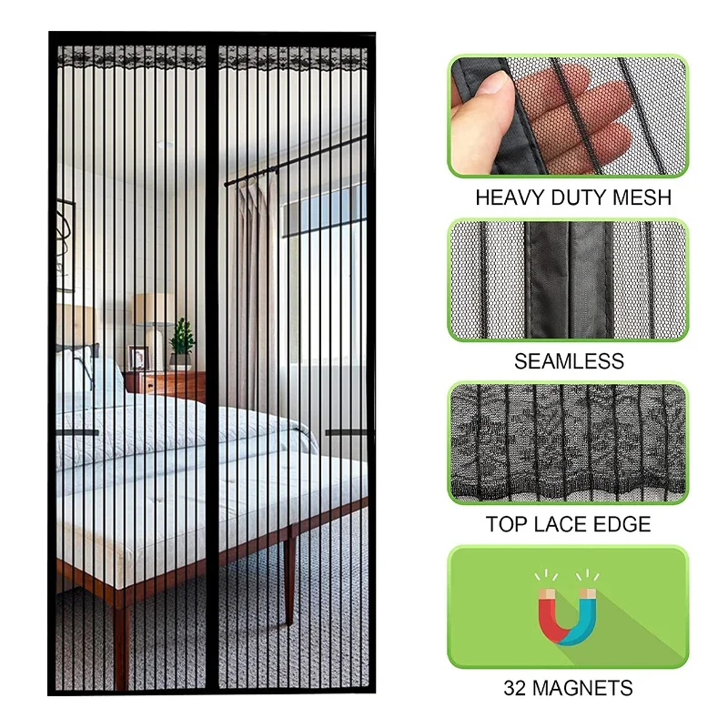 

Занавеска от комаров, москитная сетка для окон, муховая ширма, автоматическое закрытие двери, бытовые вентиляционные шторы, магнитная сетка