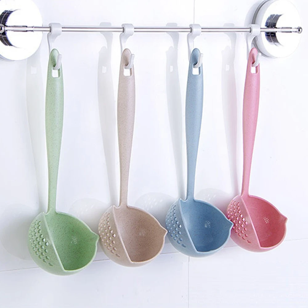 Soup Spoon Ladle Silicone Pot s With Long Handle  Home Strainer Utensils Cooking Colander  Kitchen Scoop Tableware Hot