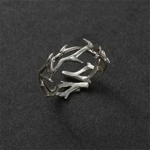 Männer- und weibliche Ringe des Vintage -Stil -Haftes mit Zweigen, Dornen, Ringgeschenken für Paare, Mode und Persönlichkeit Y2K 10 Hauptverkaufsring Trubly Wire - №9