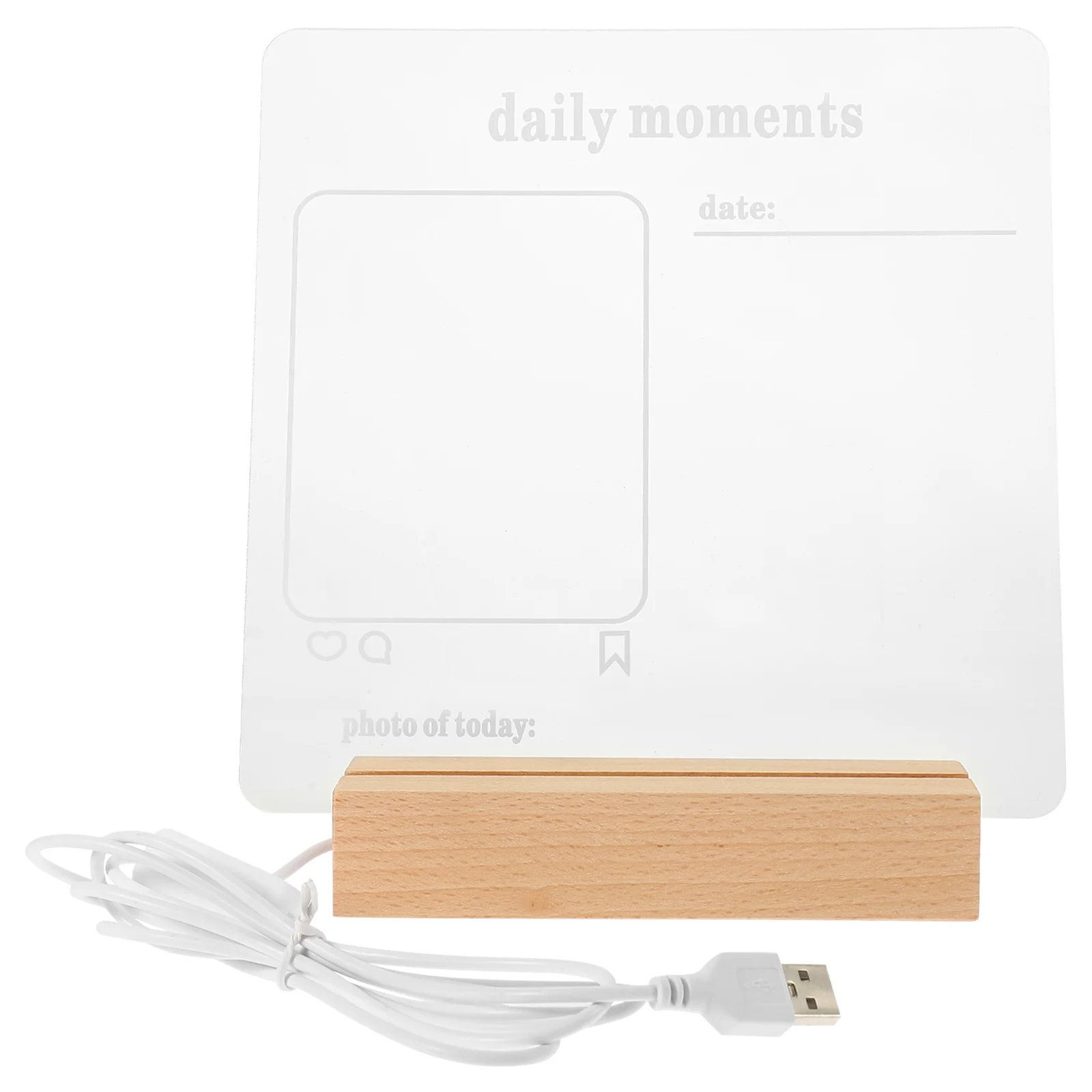 لوحة رسائل LED من الأكريليك لوحة المسح الجاف مع ضوء للمنزل والمكتب والمدرسة وسطح المكتب وملاحظة الكتابة #3