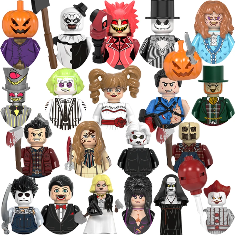 

Новые Хэллоуинские кирпичи Иисуса для игрушек Назад в будущее Артас Подарки Мини-фигурки Детские строительные блоки для вечеринок Подарки