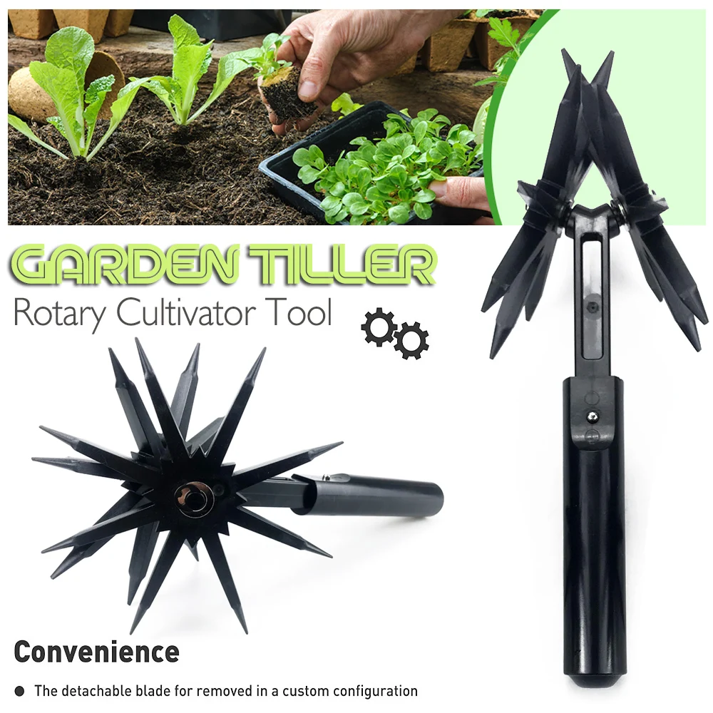

Garden Tiller Rotary Cultivator Tool Gardening Tool Weeding Digging Grass Turning Tool Handheld Grass Loosening Tool