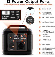 SBAOH Portable Generator 296Wh 300W Powerstation with 230V AC Outlets Lithium Battery for Home Tents Outdoor RV Camping