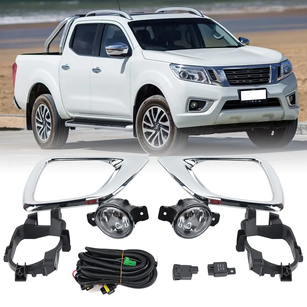 

Противотуманные фары для Nissan Navara NP300 2016 2017 2018 2019, галогенная крышка противотуманной фары, кронштейн для противотуманных фар, жгут ремня, рамка, 1 комплект