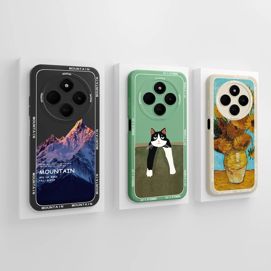 For Redmi 14C Case Cute Panda Soft Liquid Silicone Phone Houisng For Xiaomi Redmi 14 C High Quality Back Cover Couple Funda Gift