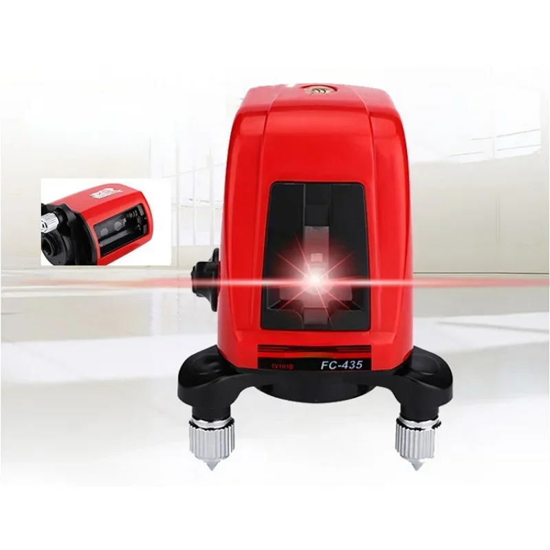 635NM with Highlights Precision Laser LevelLeveling- 2 Red Lines, 1 Point Rotating Tuning Laser Level Self, Battery Power