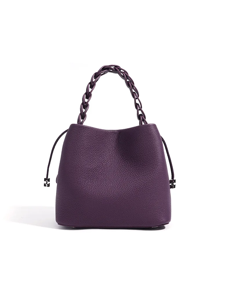 Damen Bucket Bag aus 100% Echtleder, Crossbody Schultertasche, Modische Designer-Shopper-Tasche, Trendige Marken-Handtasche – Detail 18