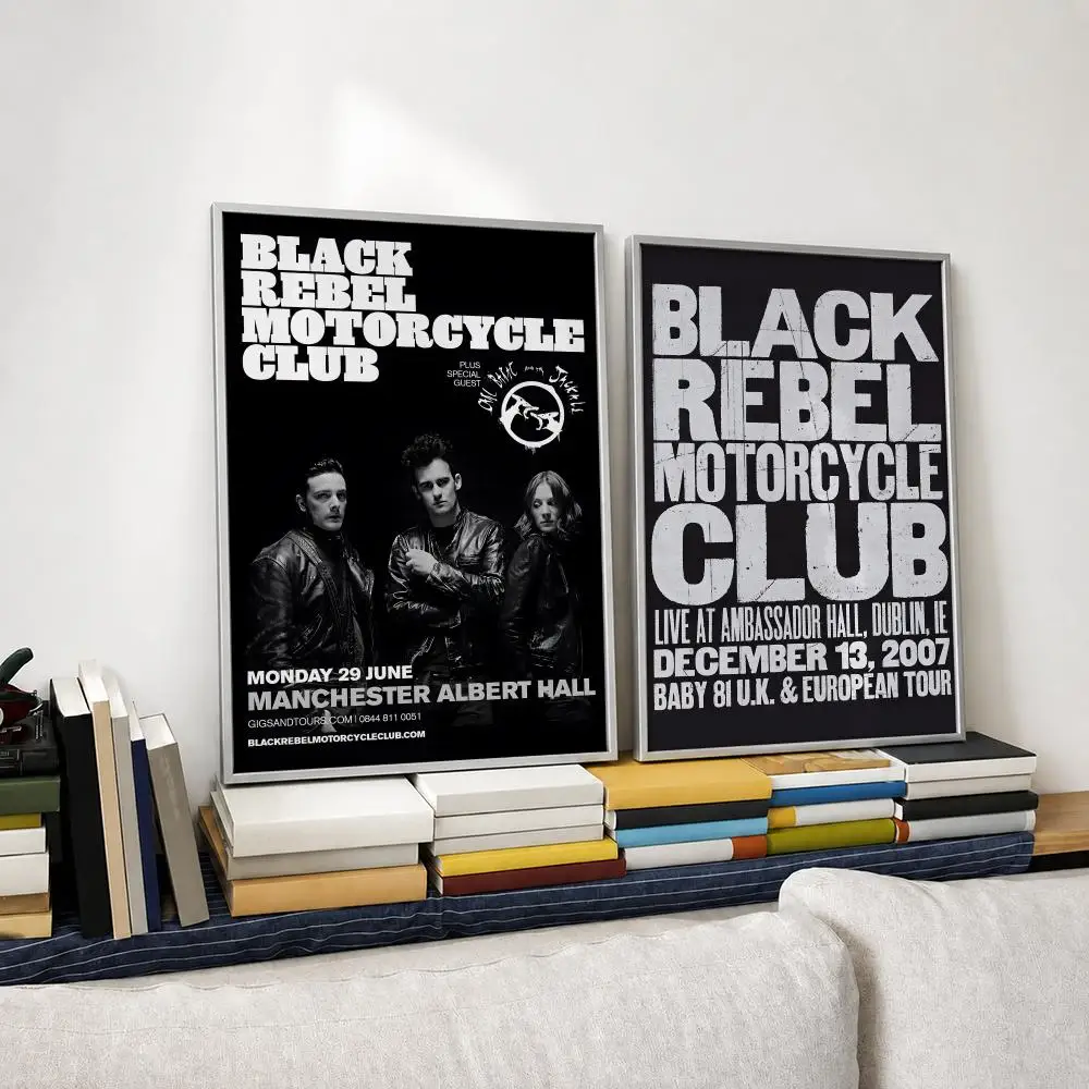 Band Black Rebel Motorcycle Club Poster Self‑Adhesive Waterproof PP Poster Coffee House Bar Wall Art Sticker Room Home Decor