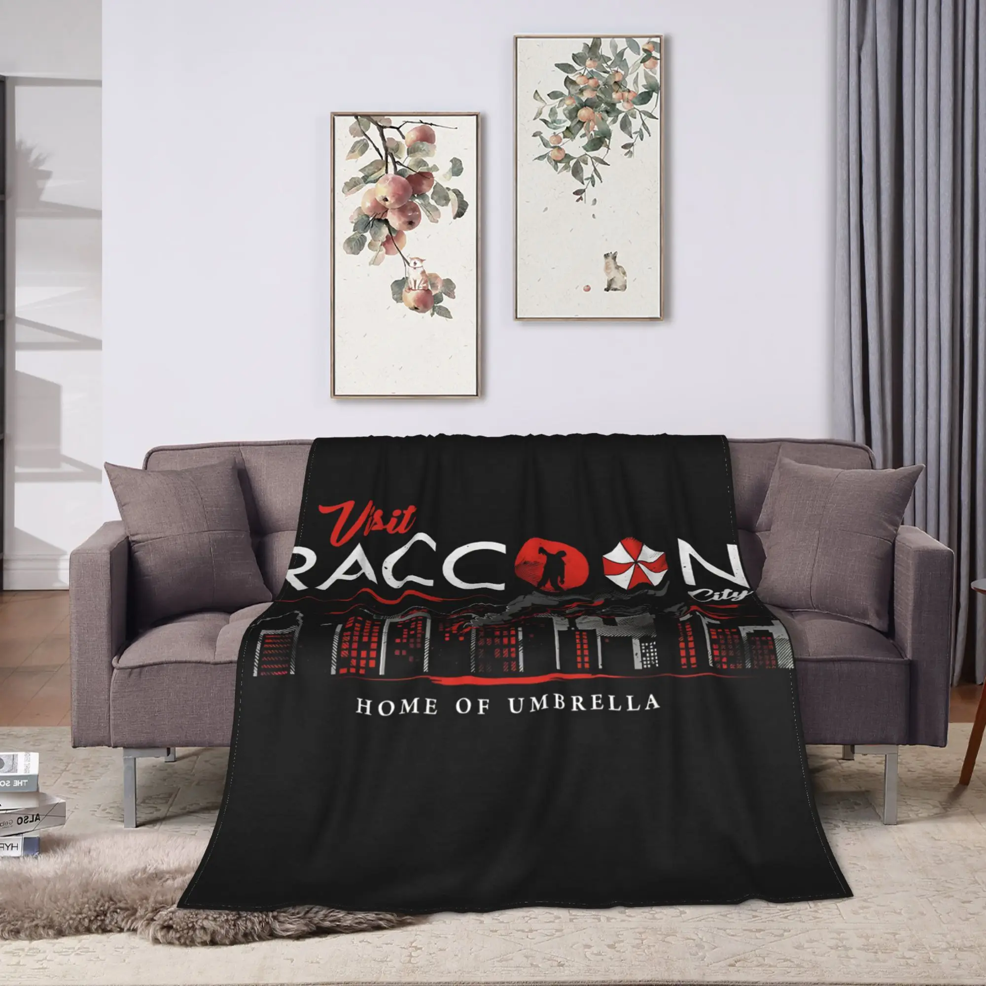 Raccoon City Umbrella  Blanket  Travel Office Flannel Bedding Throws For Couch Bed Warm Soft Custom DIY Quality Bedspread