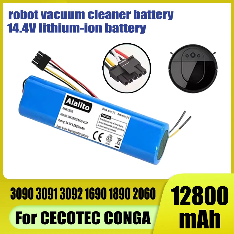 14.4V lithium-ion battery, for CECOTEC CONGA 3090 3091 3092 1690 1890 2090 robot vacuum cleaner battery replacement