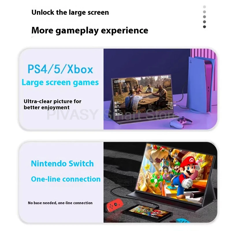 شاشة محمولة للتوصيل اللاسلكي مقاس 15.6 بوصة لأجهزة Android iPhone PC Desktop IPS دقة اتصال WiFi واجهات متعددة