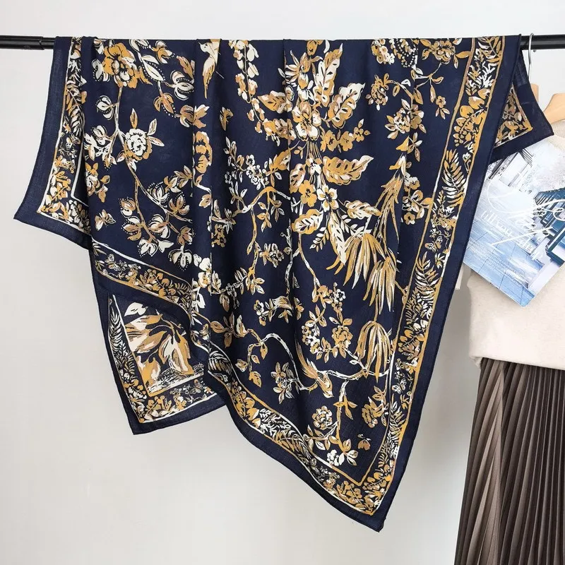 Luxury Designers Silk Wool Scarf 135CM Shawls Warm Soft Pashmina Wrap Stole Scarves Hand Rolled Edges Bandanas