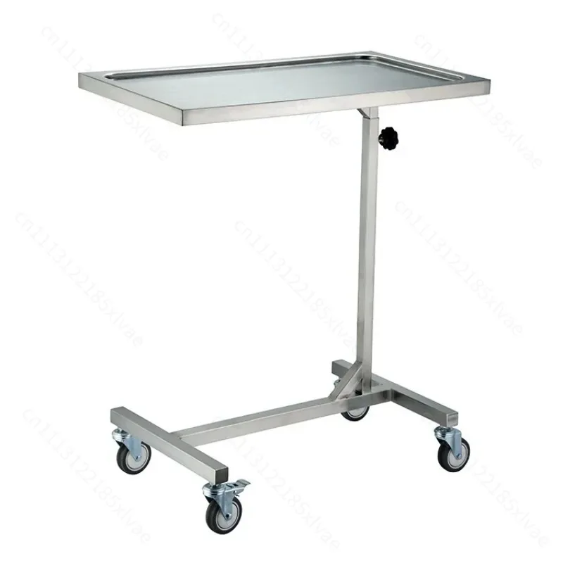 Stainless Steel Veterinary Trolley Pet Clinic Operation Cart Mobile Instrument Cart For Animal Hospital Pet Care Use
