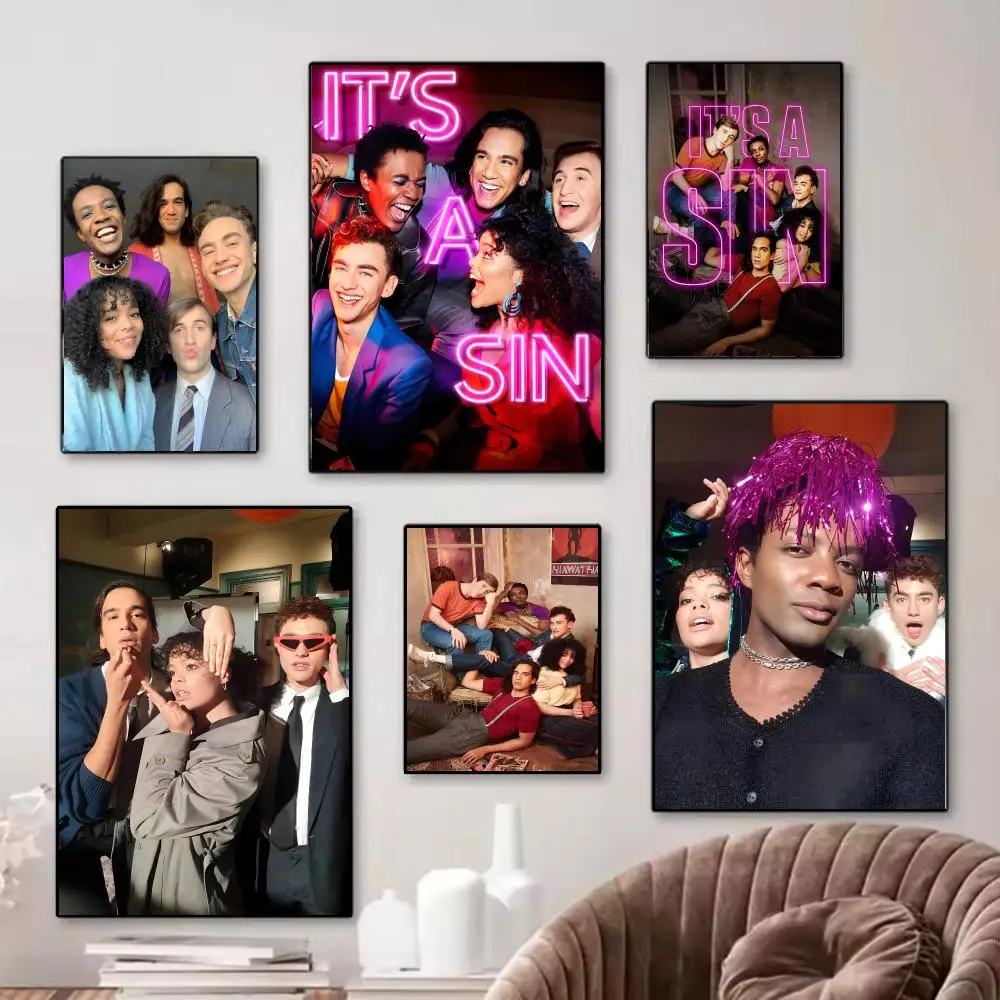 Emotional Coming-Of-Age Series I-Its A Sin Poster Premium PP Sticky Indoor Decor Wall Sticker, No Glue Needed, Easy Install