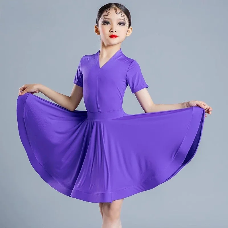 2025 여자 라틴 댄스 드레스 전문 경쟁 의류 긴 소매 형광 컬러 드레스 차차 룸바 댄스웨어