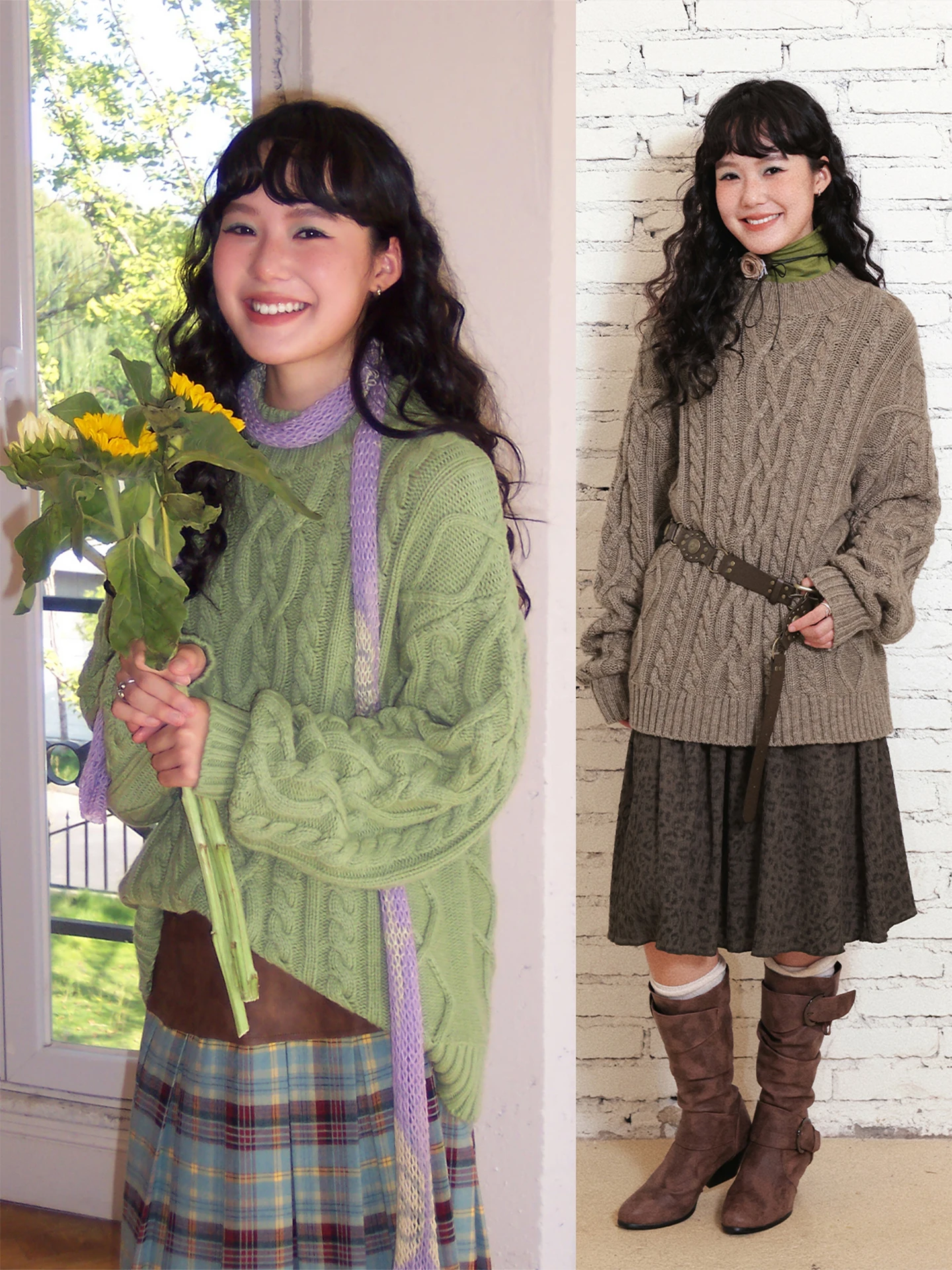 

Женский вязаный шерстяной свитер Chemical Girl: повседневный, осенне-зимний, винтажный, теплый, с высоким воротником, с длинными рукавами