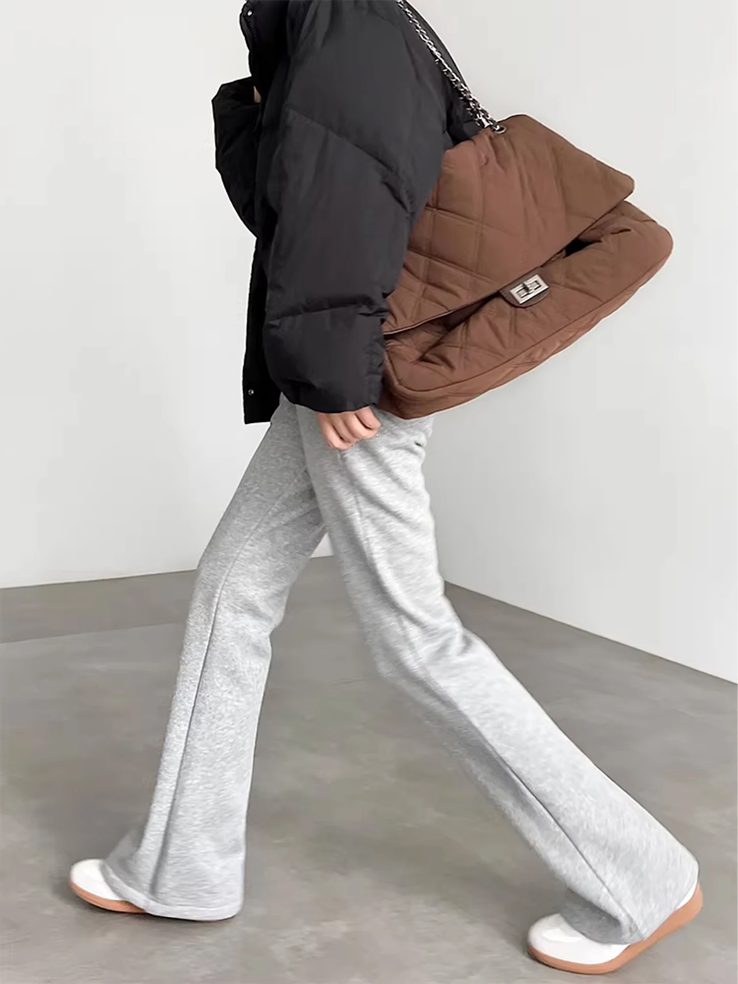 

ay Fce Lined Wide Leg Sport Sweatpants Men's Winter American Sle Long Straight Casual Pants Taller Size Extended