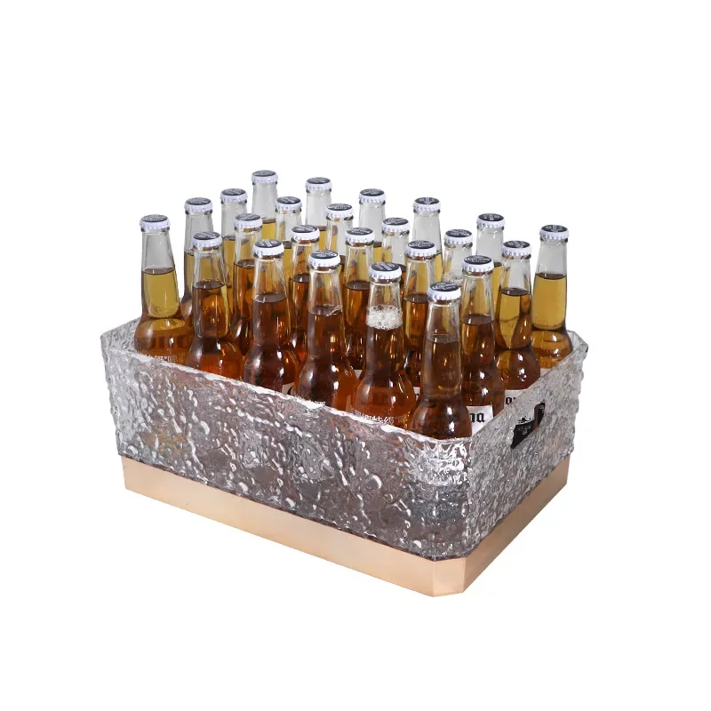 

Bar luminous ice bucket LED square stone pattern ice bucket champagne beer frame KTV beer