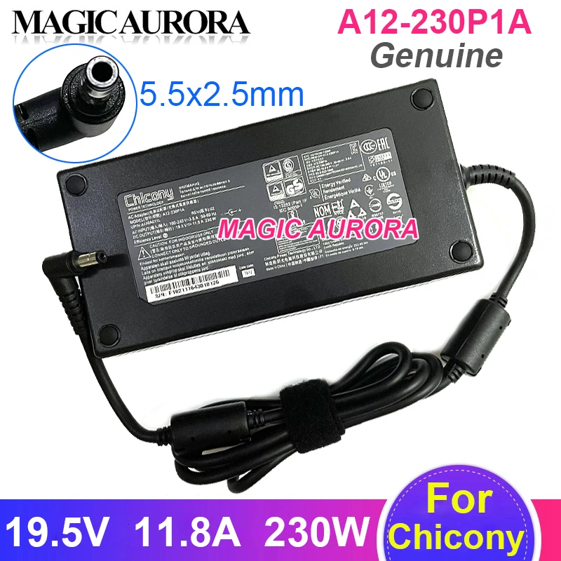 

Genuine CHICONY 19.5V 11.8A 230W 5.5x2.5mm AC Adapter For MSI GS75 GS65 STEALTH 8SG P65 Laptop A12-230P1A A17-230P1A A230A012L