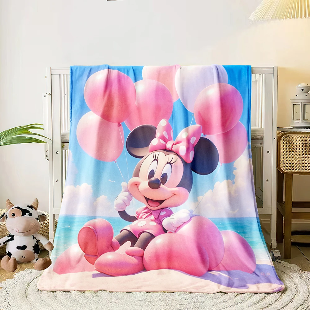 Imagem -02 - Miniso-mickey Mouse Desenhos Animados Impresso Cobertores de Flanela para Crianças Fino Sofá Cobertor hd Camping Presente da Moda Moderna