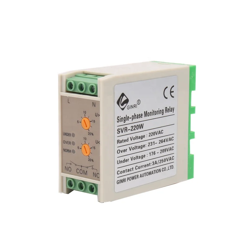 Adjustable Single Phase Protector SVR-220W Over Voltage Under Voltage Relay Voltage Monitoring Relay Mini Relay