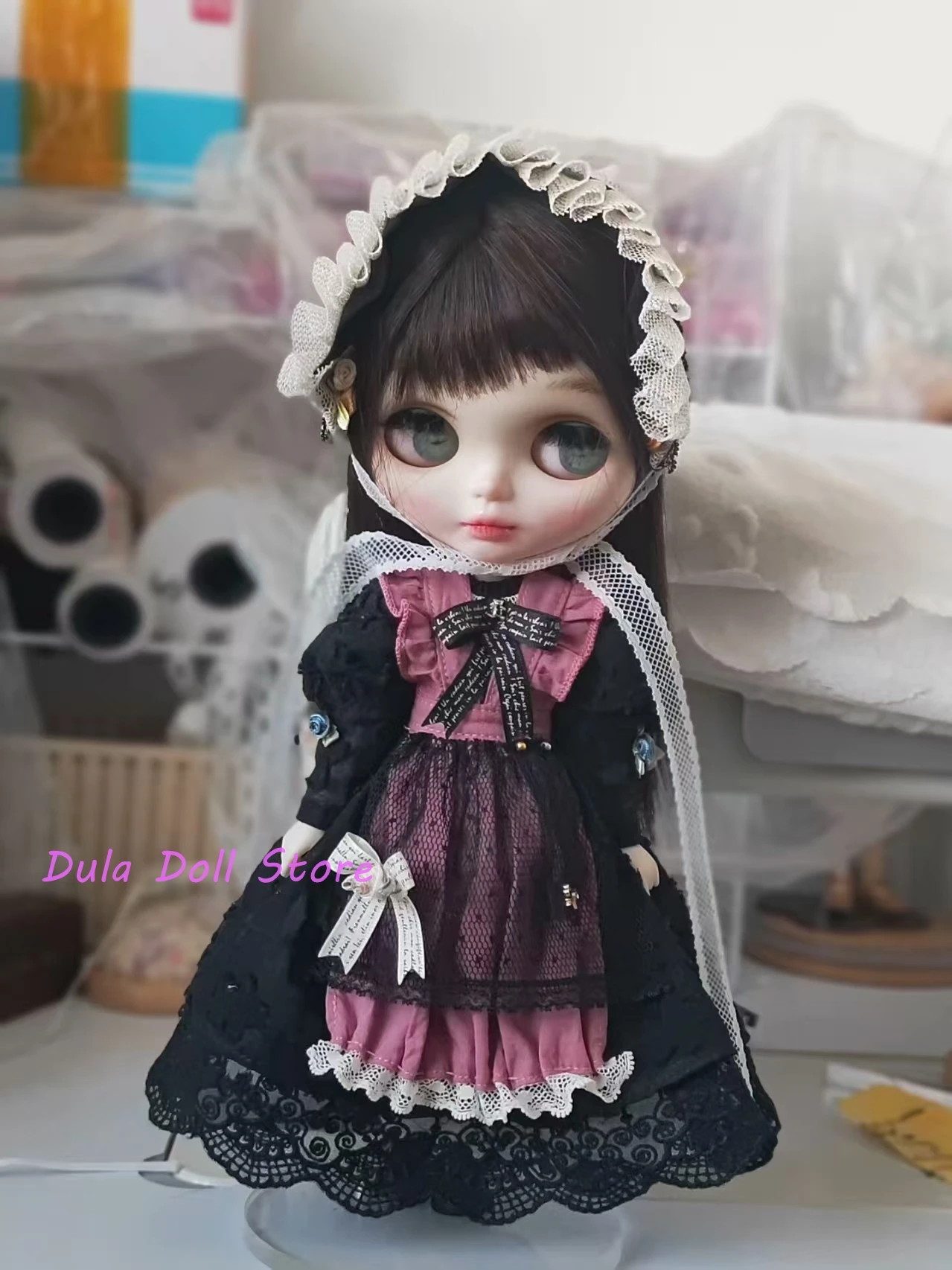 

Dula Doll Clothes Dress 2025 Black Pink Purple set Blythe Landoudou Landazz ob24 ob22 Azone Licca ICY Bjd Doll