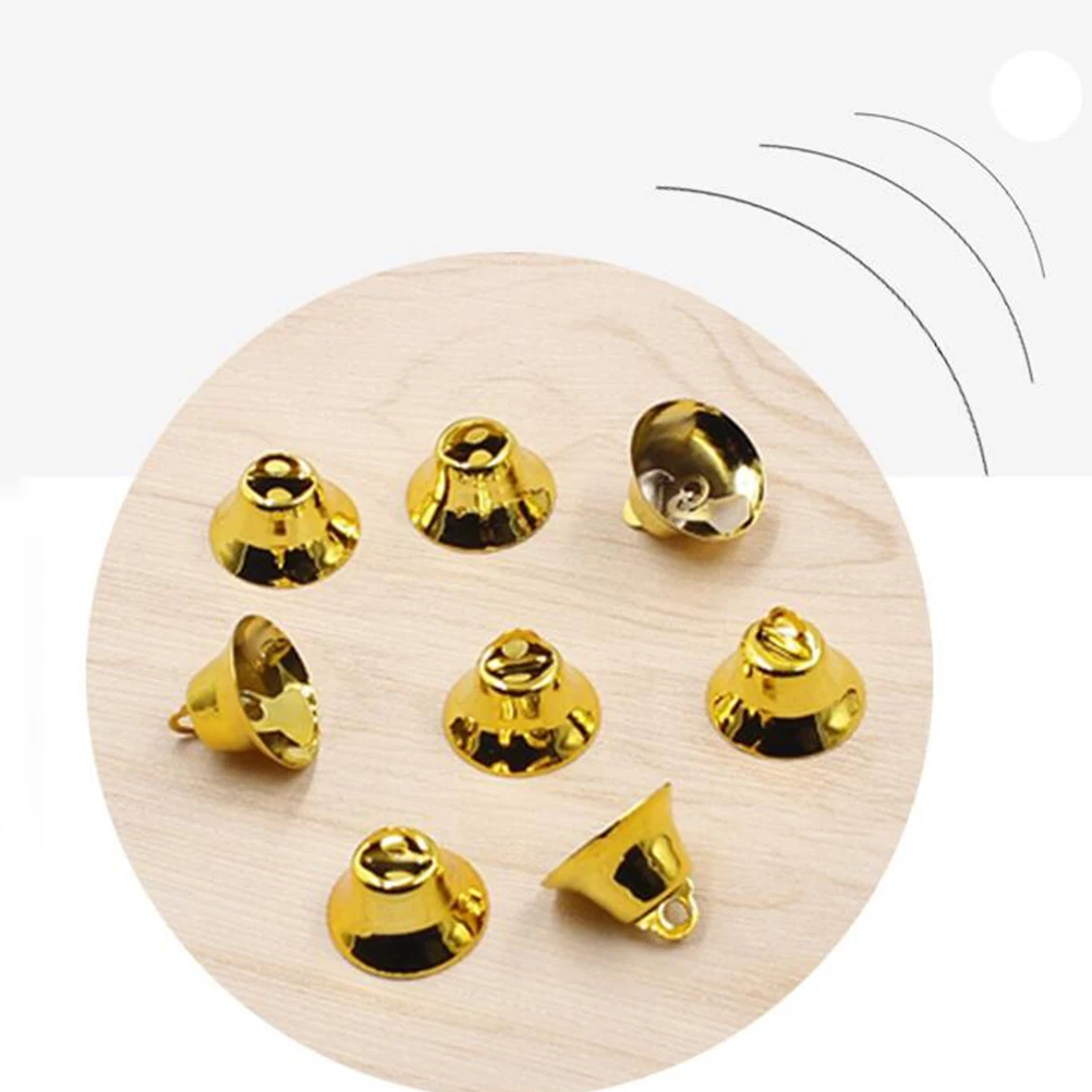 

100pcs Mini Christmas Bells Diy Hanging Ornaments Craft Wind Chime Accessories Party Home Decoration 16Mm Small Metal Pendant