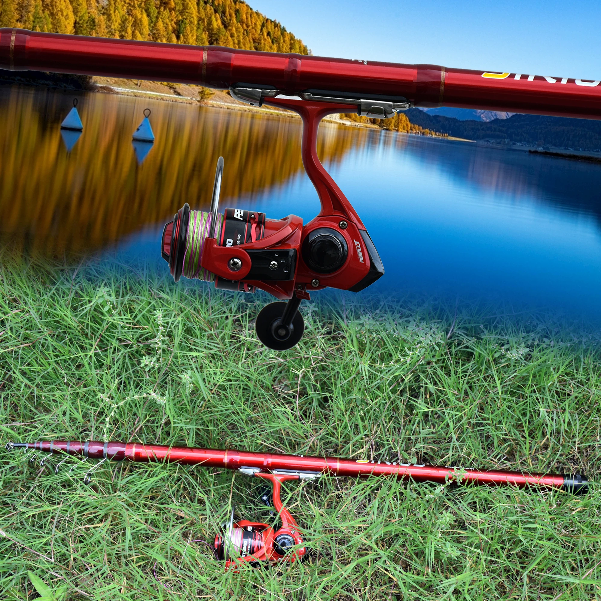 BIUTIFU Telescopic Bolognese Fishing Rods 4.0/4.5/5/6.0/6.5 M T800 Carbon Travel UltraLight SPINNING FLOAT กลางแจ้ง 30g Trout POLE