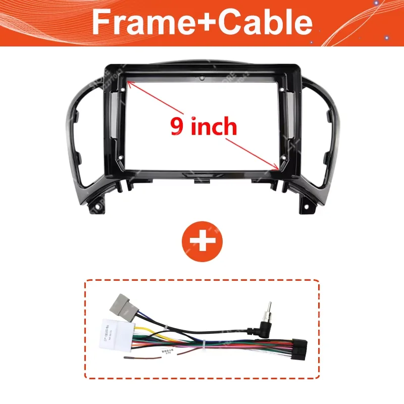 9 Inch UV Black 2Din Car Frame Fascia Panel Dashboard Cable Harness Car Accessories Fit For Nissan Juke 2011-2016 Android Radio image 3