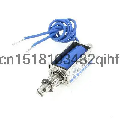 DC 6V 300mA 10mm 5 Newton Suction Force Push Type Spring Solenoid Electromagnet