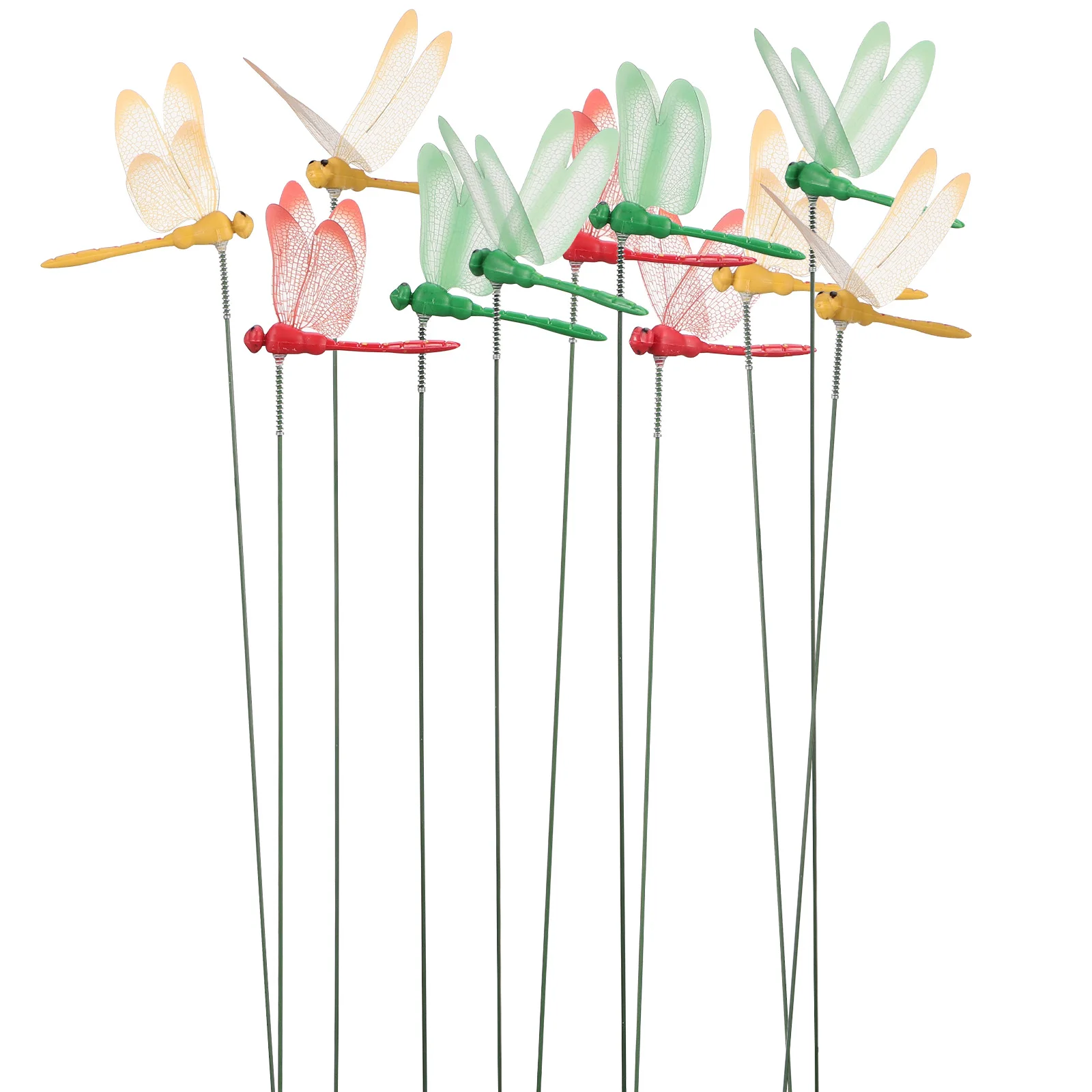 

16 Pcs Simulated Dragonfly Decoration Realistic PVC Garden Decor Lawn Ornaments Planter Supplies Yard Spring Connection