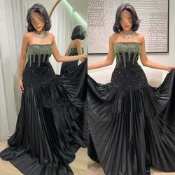 Customized Sparkle Exquisite High Quality s Beading Draped Valentine's Day Ball Gown Strapless Bespoke Occasion Gown Long Dresse