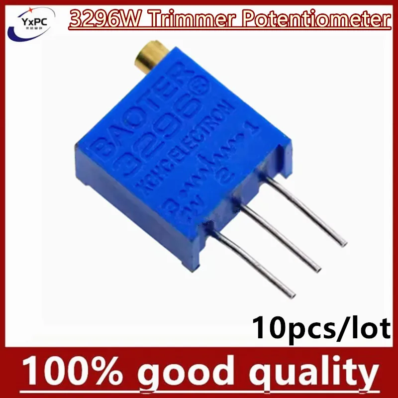 

10pcs 3296W Trimmer Potentiometer precision adjustable resistance multi-turn trimming 1K 2K 5K 10K 100K 500K 103 100R W103 W104