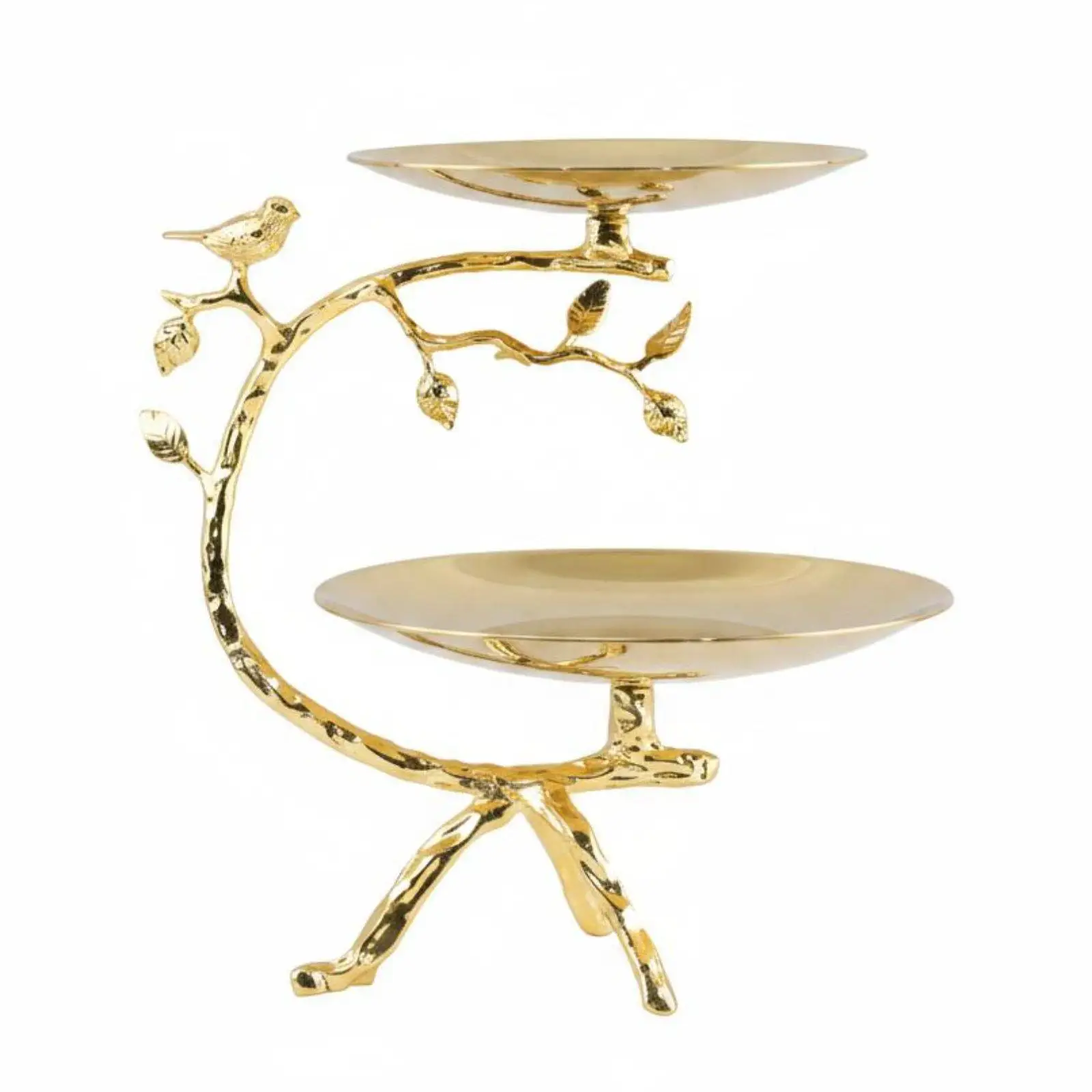 Double Layer Fruit Tray Electroplated Double Layer Fruit Basket Creative