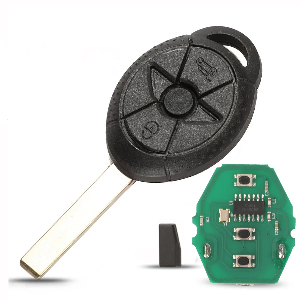 Jingyuqin 3 Buttons EWS Smart Remote Car Key Fob 315Mhz/433Mhz ID44 Chip For BMW Mini Cooper S R50 R53 2007