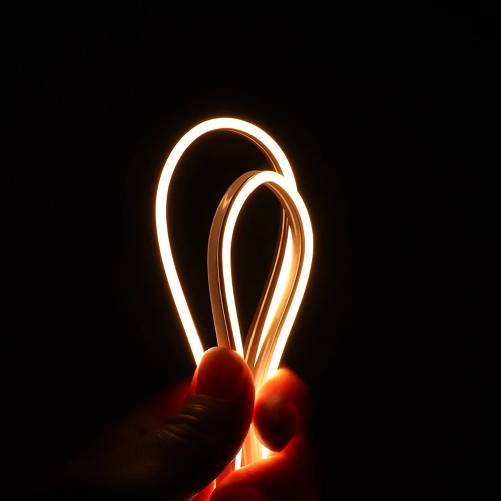 12V 24V Narrow LED Neon Strip Light 4mm Width Neon Sign IP67 Waterproof Rope Lights Flexible Silicone Lamp Home Decoration 5m
