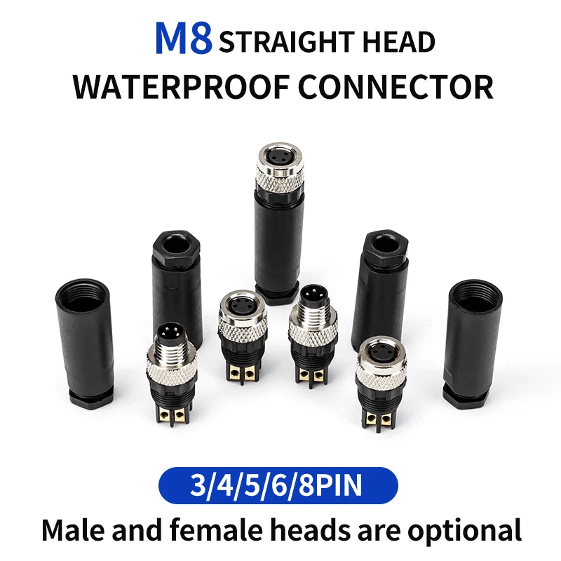 

M8 waterproof connector - 3P4P male female M8 waterproof aviation plug socket sensor cable connector