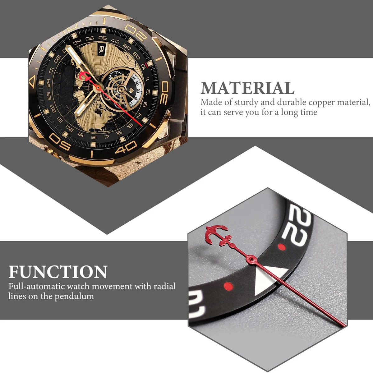 Modified Watch Hand for NH35/NH36/4R Movement Watch Pointer Anchor Shape Shape Pointers Parts Watch Repair Accessories