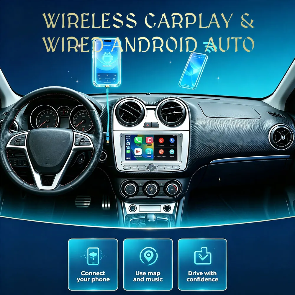 For  Ssangyong  Actyon Kyron  2005 - 2011 Android Auto Car Radio Mutimedia Player GPS Navigation Bluetooth  4G  DSP  WFi  QLED