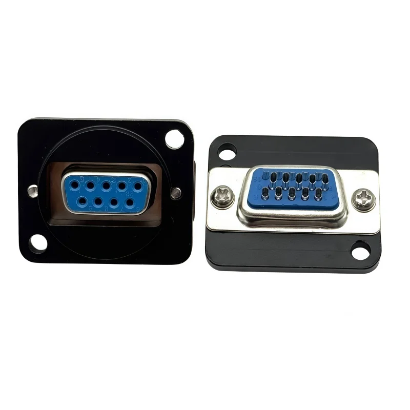 1PCS D-type module VGA female to female DB15 pin soldered 9-hole welding Straight into the RS232 port on the D-type panel