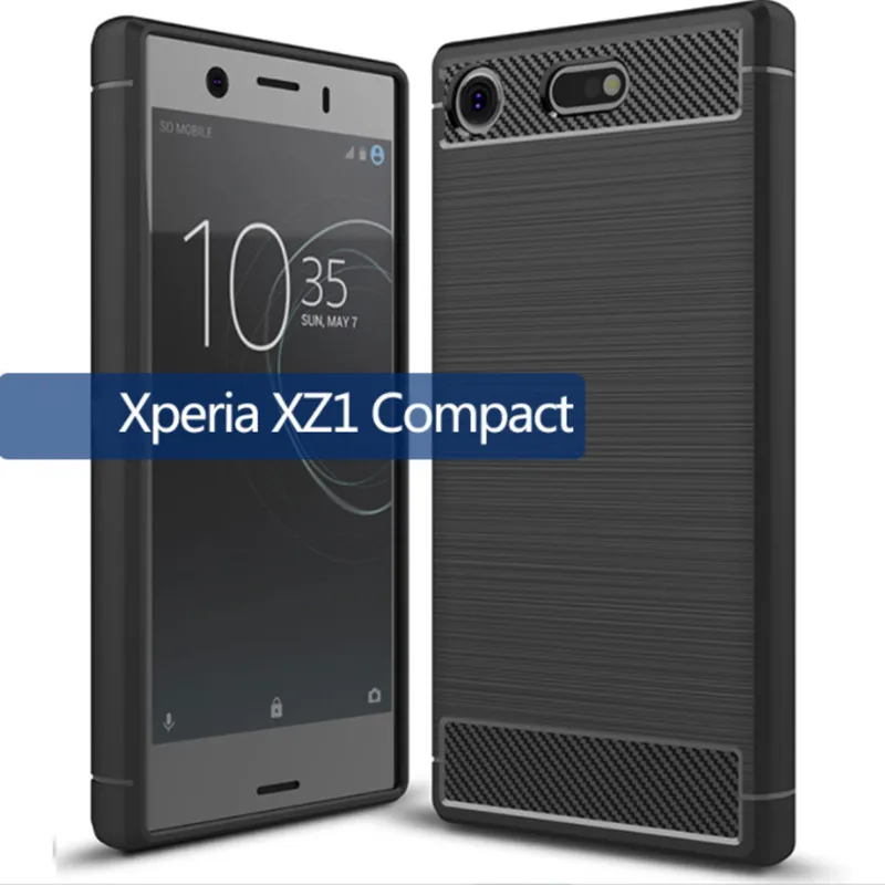 Etui silikonowe do Sony Xperia XZ1 Compact Luksusowe etui z włókna węglowego do Sony XZ1 Compact Xperia XZ1 mini Miękkie etui na telefon