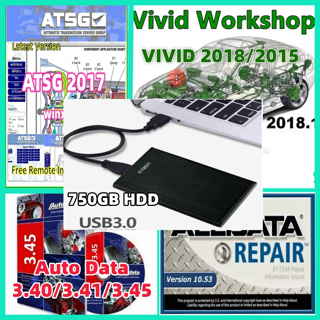 

2025 Hot sales Vivid Workshop 2018 alldatas 10.53 software auto repair autodatas 3.45 atsg 2017 Send U-disk or 750GB HDD